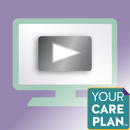 Graphic illustration of YourCare Plan Patients & Family Video Library